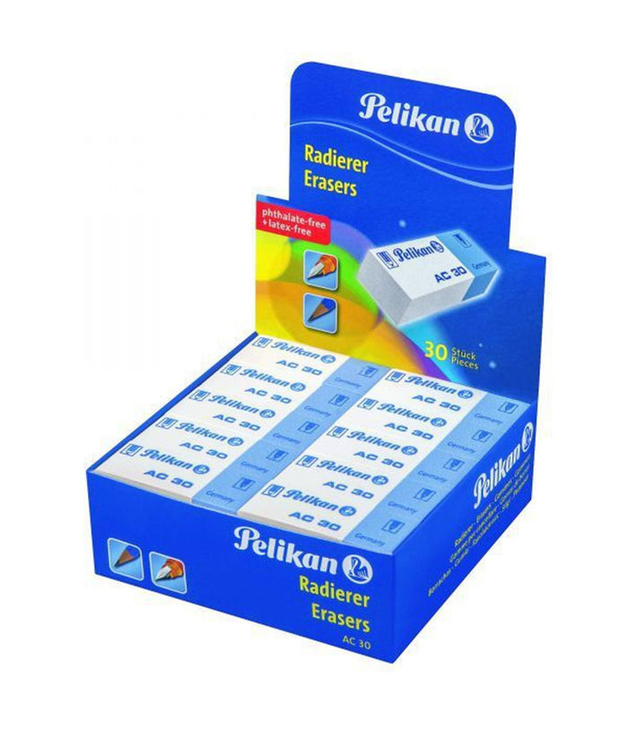 30 Gomme Per Cancellare Bianche Pelikan Per Uso Scuola Ufficio Disegno Tecnico         