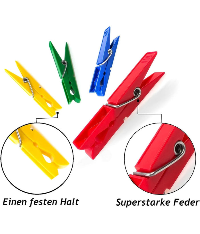 30 Pezzi Pinze Mollette Stendere Panni Bucato Colorate Extra Forti In Plastica         