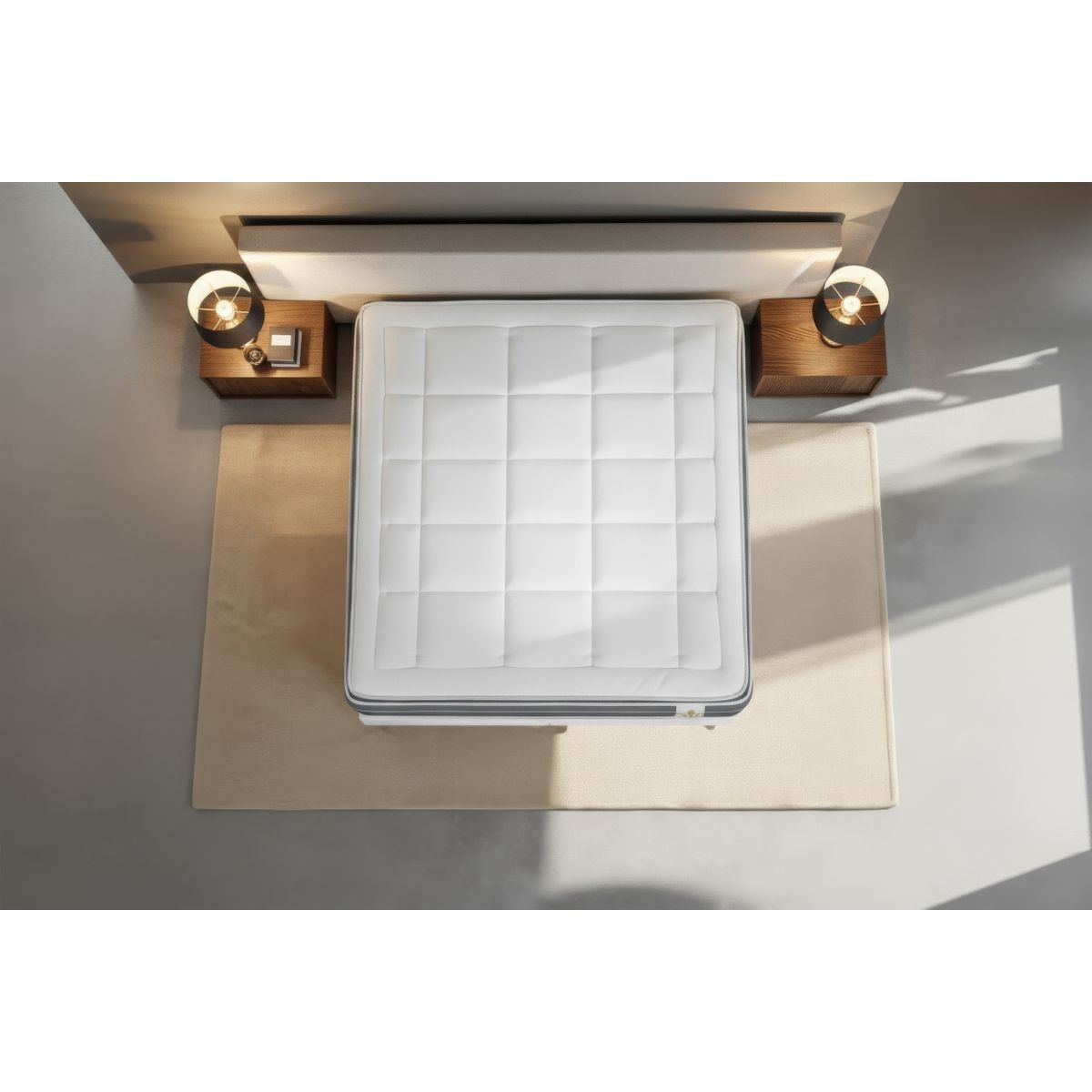 Pacchetto letto completo - Materasso 140x200cm + Box spring con doghe (kit) + 2 cuscini + Piumino - Trente PLUS