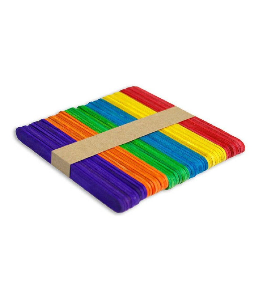 300 Stecche Colorate Bastoncini In Legno Naturale Lavoretti Bricolage 114 X 15mm         