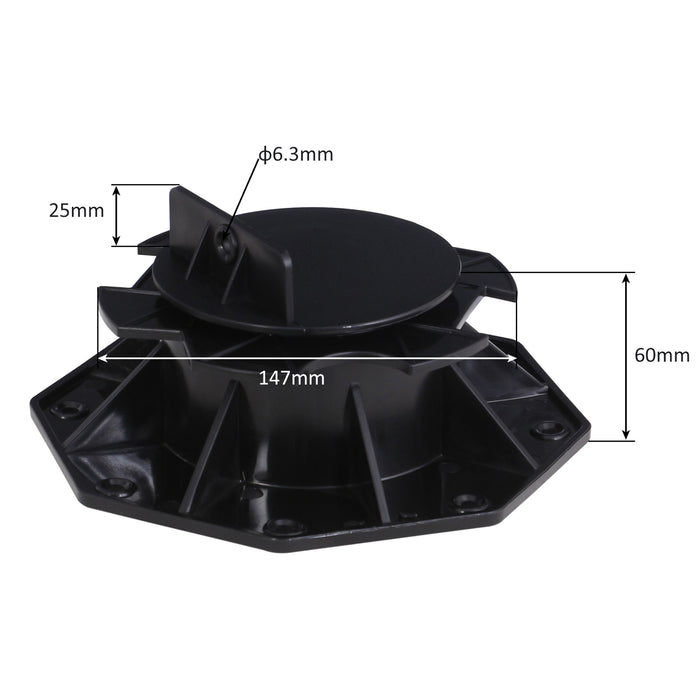 Set 10 supporti per pavimenti galleggianti, altezza regolabile 60-128mm Max 2700 kg, Pavimenti Decking