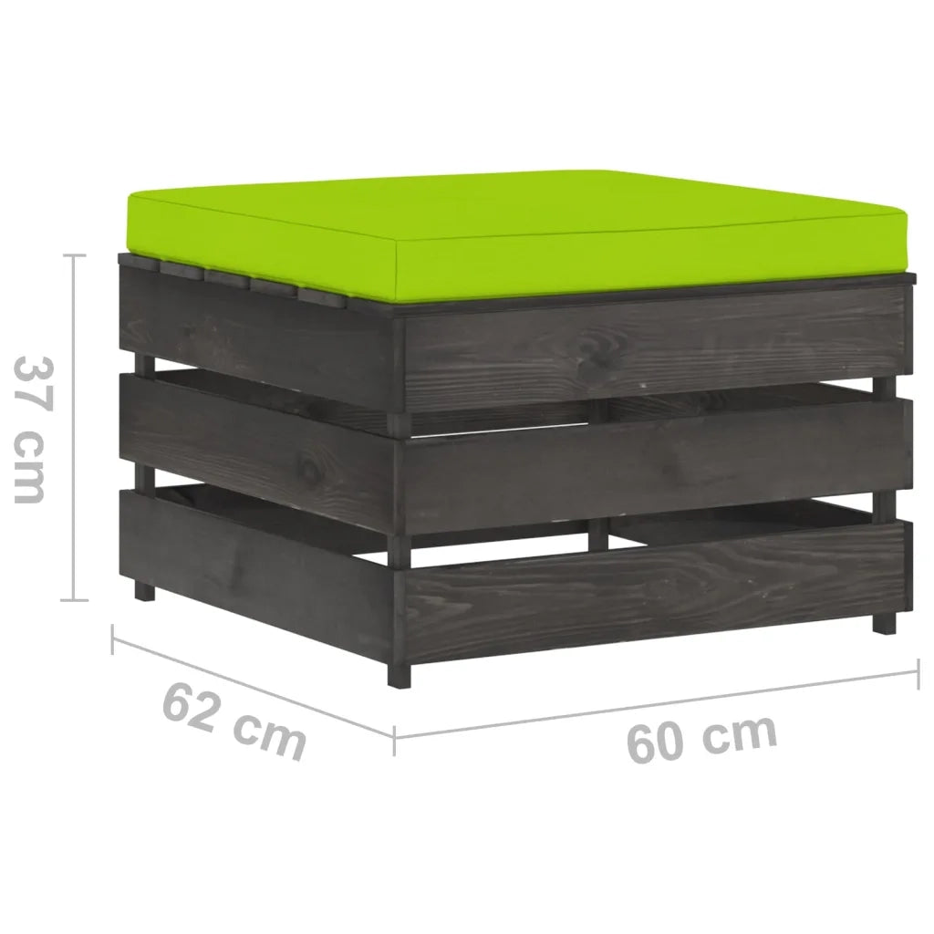 Set Divani da Giardino con Cuscini 2 pz Legno Impregnato Grigio cod mxl 51243