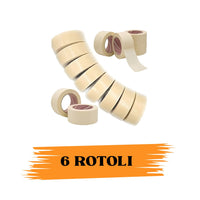 EcoPrice® Nastro Adesivo Carta Gommata 48mmx50m 6 Rotoli