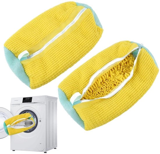 Sacchetto per scarpe, lavatrice, sneaker, sacchetto per scarpe riutilizzabile con cerniera (GIALLO 2 PEZI)