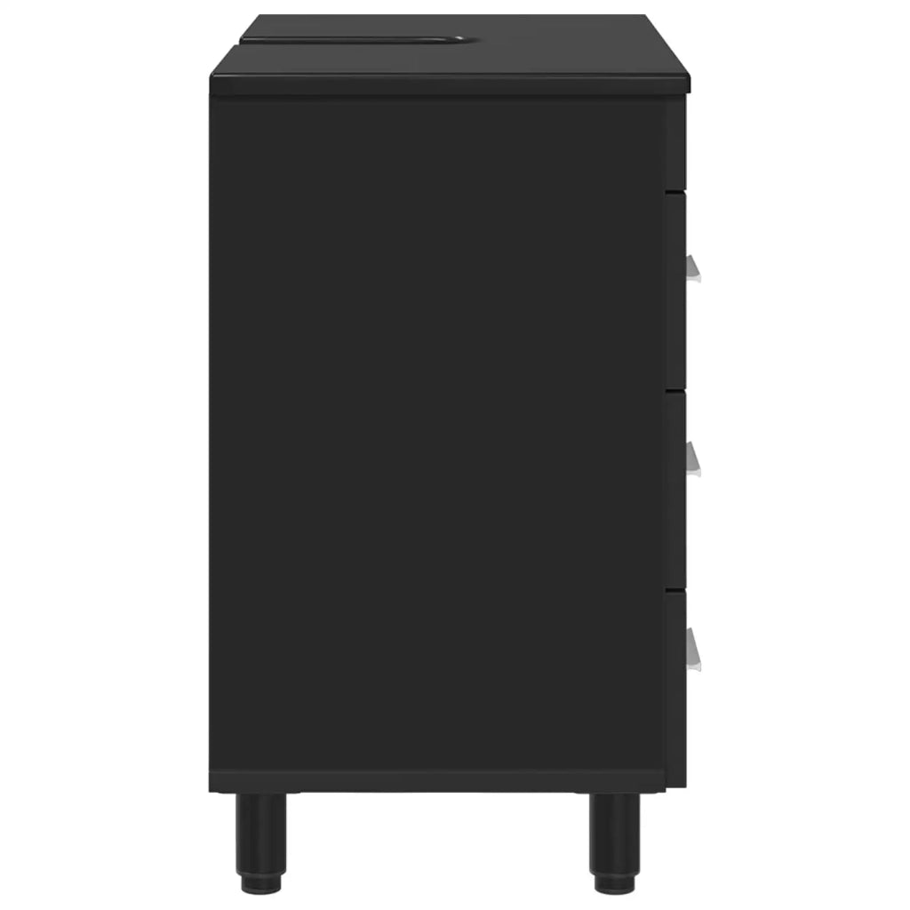 Mobiletto da bagno Nero 60 x 35 x 60 cm Legno ingegnerizzato