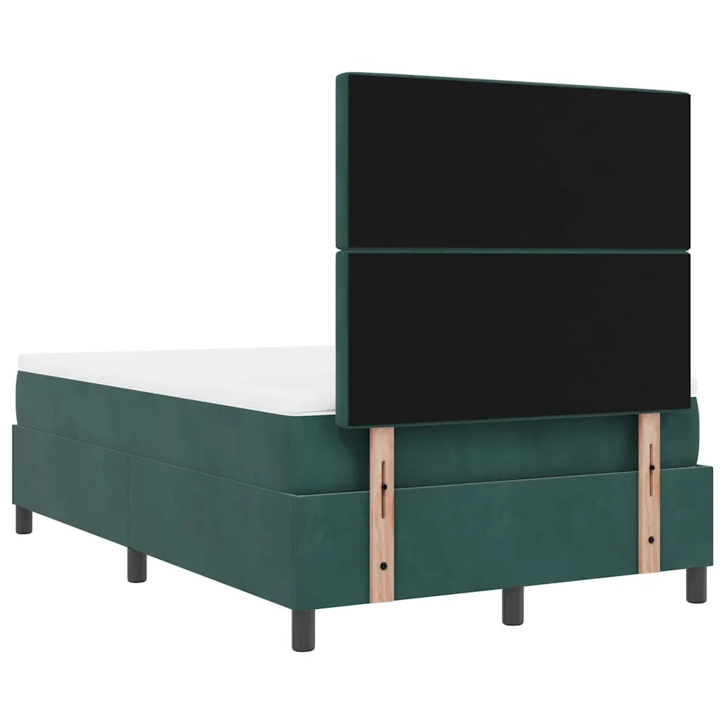 Letto a Sorgente LED Verde Scuro 120 x 200 cm Velluto 3343241