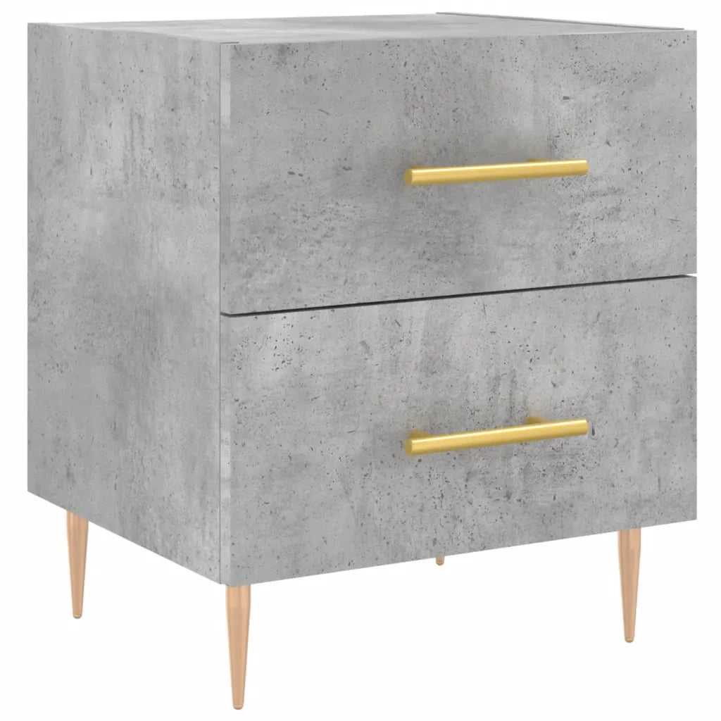 Comodini 2 pz-Set di 2 Tavolino da notte Grigio Cemento 40x35x47,5 cm in Legno Multistrato 294924