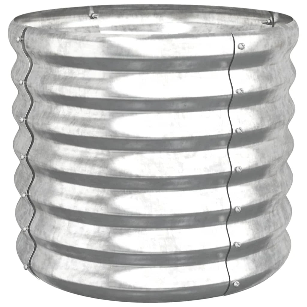 Fioriera rialzata per piante e fiori terrazza giardino acciaio verniciato a polvere 40 x 40 x 36 cm argento 02_0038572