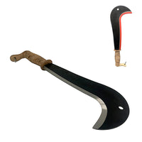 Roncola 30 cm Manico in Cuoio, Coltello da Canna Falcetto Lama Affilata con Gancio e Protezione, Utensile Agricolo e da Giardinaggio per la cura di piante, alberi e raccolti Tipo "Bergamo"