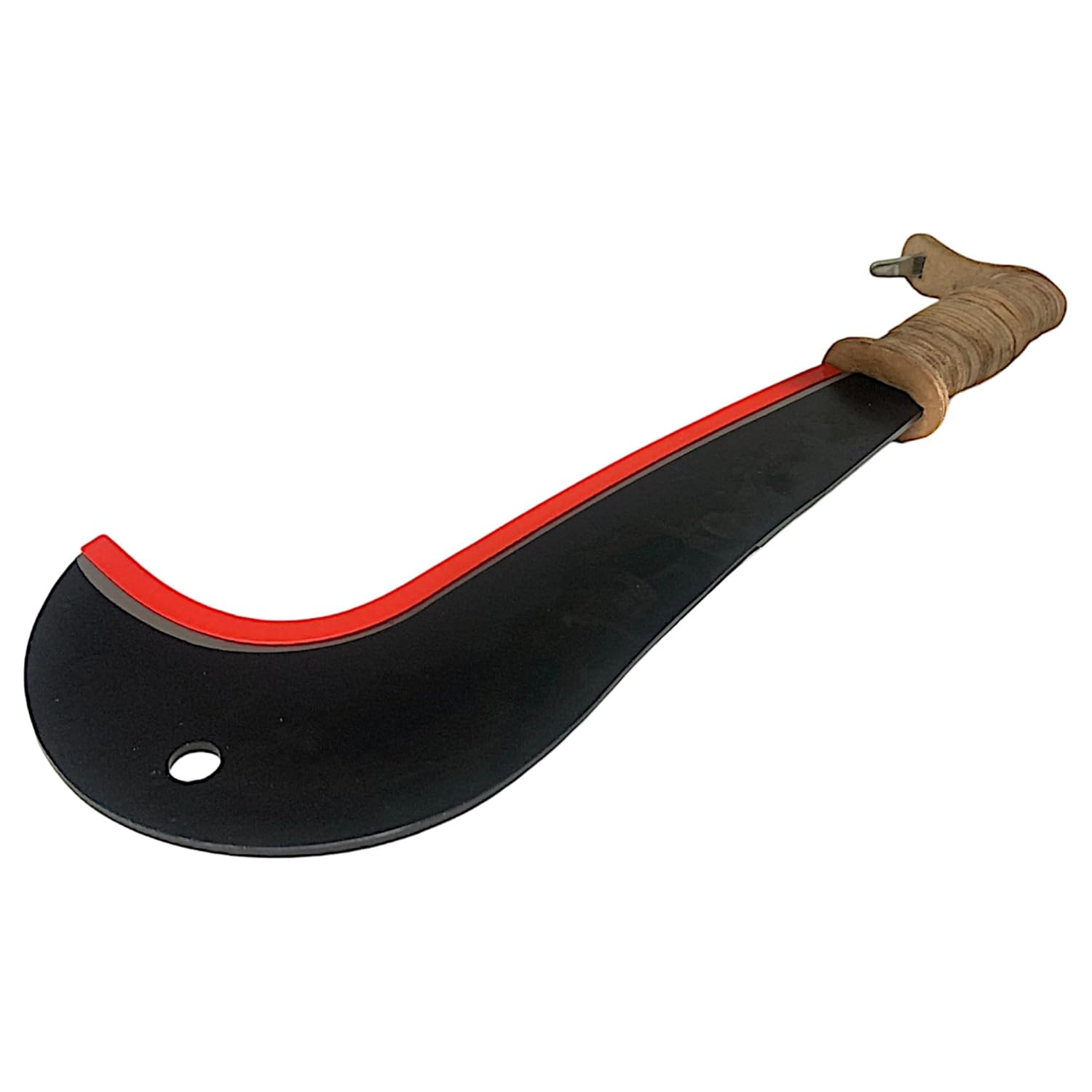 Roncola 30 cm Manico in Cuoio, Coltello da Canna Falcetto Lama Affilata con Gancio e Protezione, Utensile Agricolo e da Giardinaggio per la cura di piante, alberi e raccolti Tipo "Bergamo"