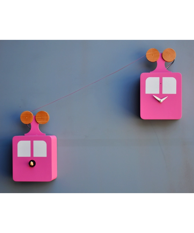 Orologio a cucù Funivia Made in Italy - rosa