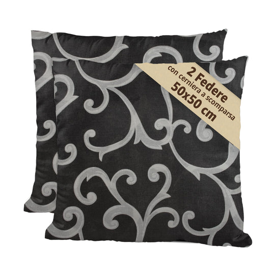 SONIT - Cuscini Divano Decorativi con Cerniera a Scomparsa 50X50 Colore: NERO