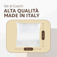 SONIT - Cuscini per Divano e Camera da Letto 45x45 con Imbottitura - Cuscini Da Divano Anallergici - Set Decorativo per Salotto, Giardino e Ufficio Pacco da: 4
