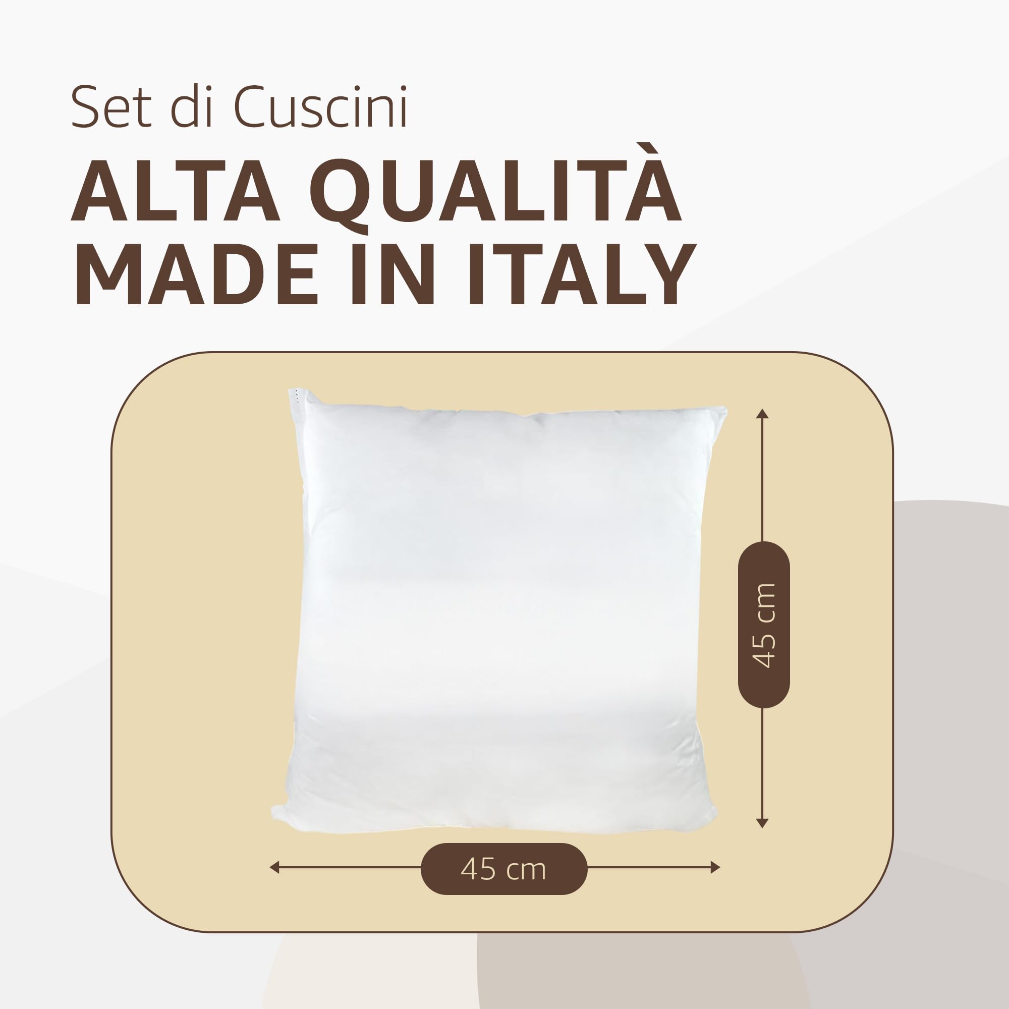 SONIT - Cuscini per Divano e Camera da Letto 45x45 con Imbottitura - Cuscini Da Divano Anallergici - Set Decorativo per Salotto, Giardino e Ufficio Pacco da: 8
