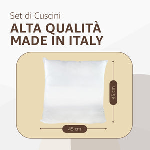 SONIT - Cuscini per Divano e Camera da Letto 45x45 con Imbottitura - Cuscini Da Divano Anallergici - Set Decorativo per Salotto, Giardino e Ufficio Pacco da: 8