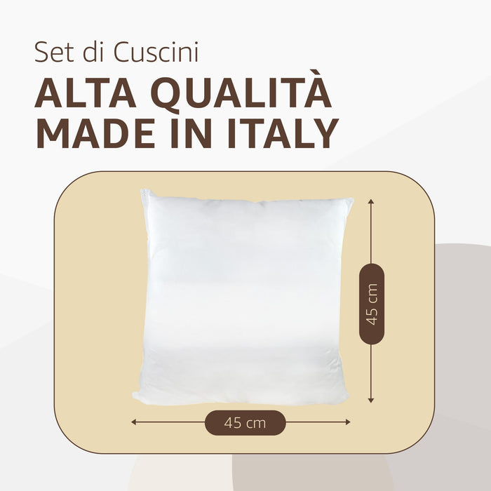 SONIT - Cuscini per Divano e Camera da Letto 45x45 con Imbottitura - Cuscini Da Divano Anallergici - Set Decorativo per Salotto, Giardino e Ufficio Pacco da: 8