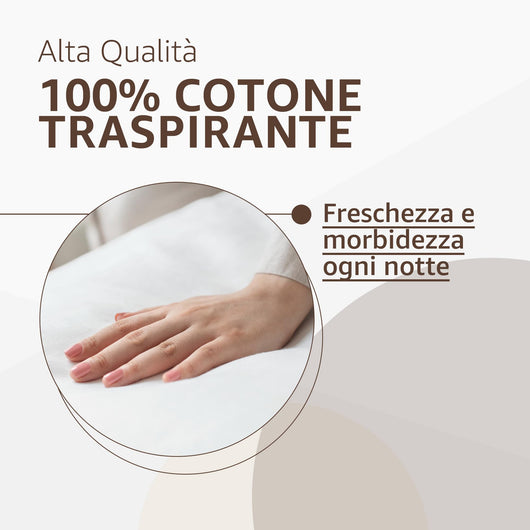 SONIT - Lenzuolo con Angoli Bianco - Lenzuolo con Angoli Cotone Traspirante - Lenzuola Facile da Lavare Misura: MATRIMONIALE