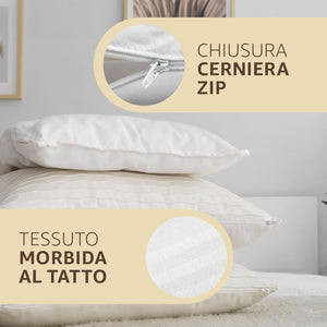 SONIT - Copricuscino Letto - Federe Cuscino per Camera - Coprifedere Cuscini Letto Con Cerniera - Dimensione 50x80 Pacco da: 8