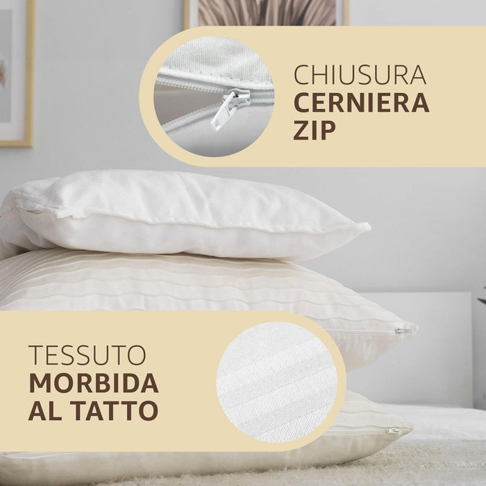 SONIT - Copricuscino Letto - Federe Cuscino per Camera - Coprifedere Cuscini Letto Con Cerniera - Dimensione 50x80 Pacco da: 8
