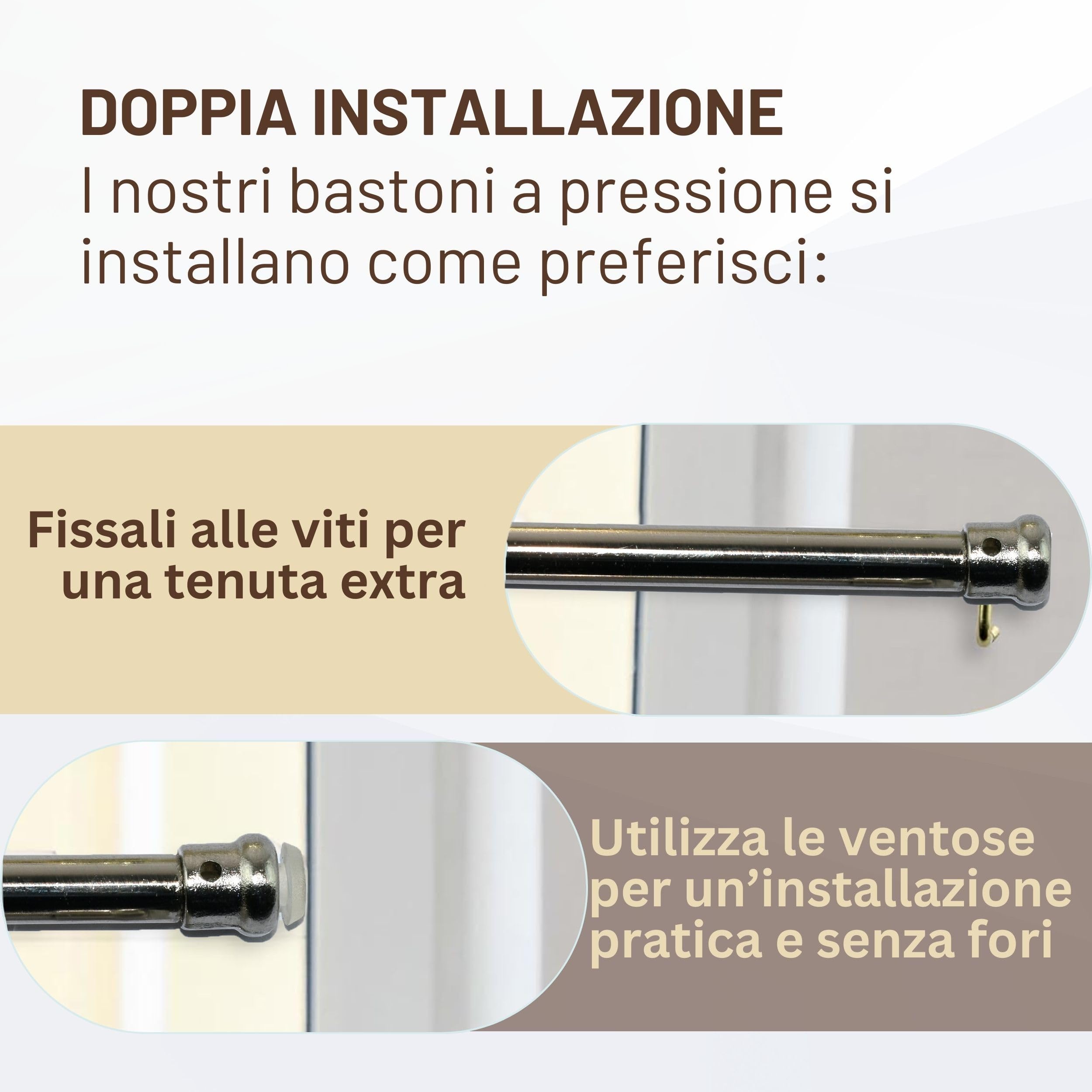 Bacchette Per Tende A Vetro colorate Colore: CROMO