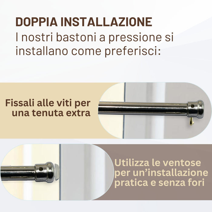 Bacchette Per Tende A Vetro colorate Colore: CROMO