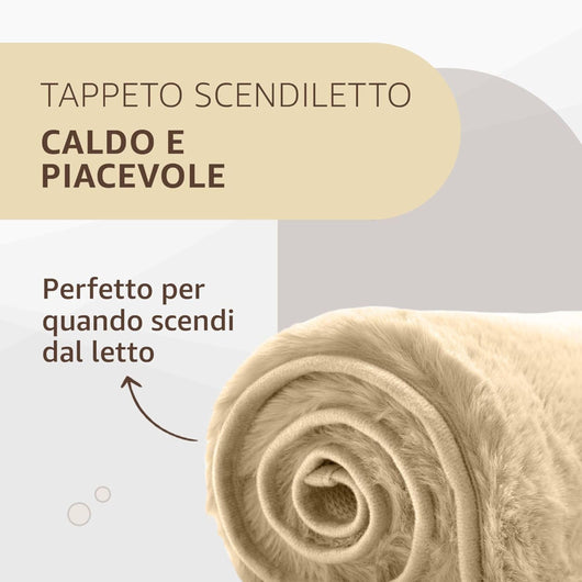 SONIT - 2x Tappeto Scendiletto Moderno 50x80cm - Tappeto per Camera e Salotto - Tappeto Scendiletto Assorbente e Antiscivolo - Tappeto Morbido Colore: BEIGE