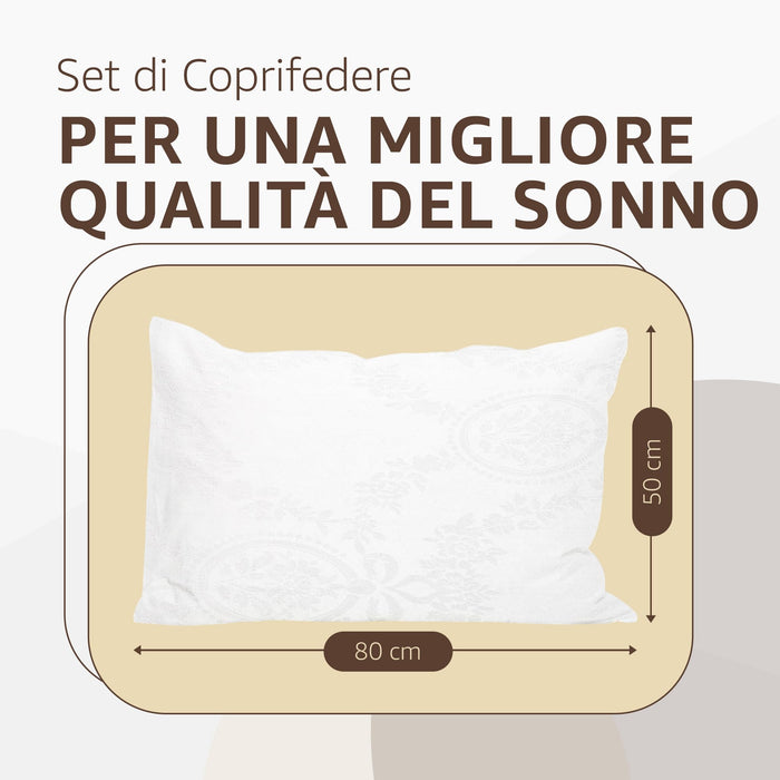 Federe Copricuscino Letto con Cerniera e Tessuto Damascato Pacco da: 8