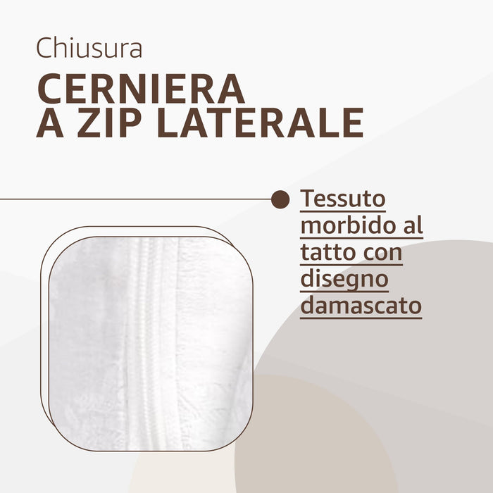 Federe Copricuscino Letto con Cerniera e Tessuto Damascato Pacco da: 8