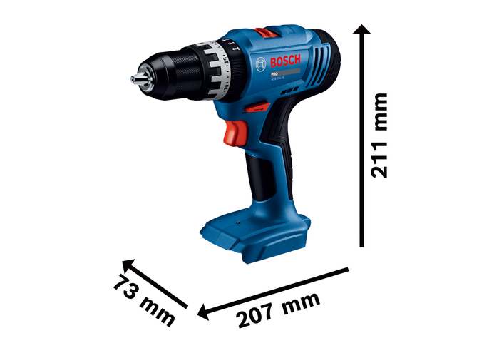 Bosch GSB 18V-25 – Trapano Avvitatore a Percussione 18V Solo Corpo Macchina 10mm