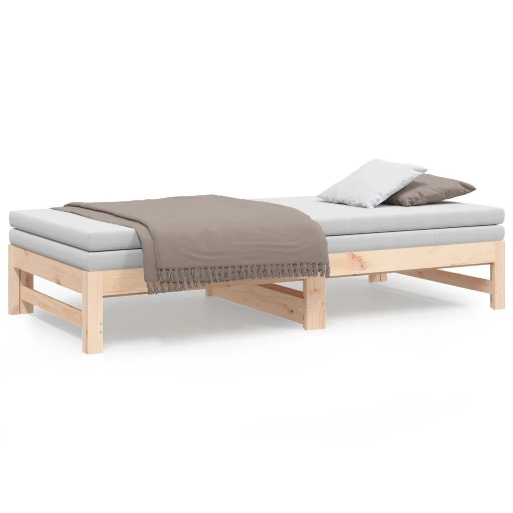 Letto matrimoniale | Letto per adulti | Dormeuse Estraibile 2x(90x190) cm Legno Massello di Pino