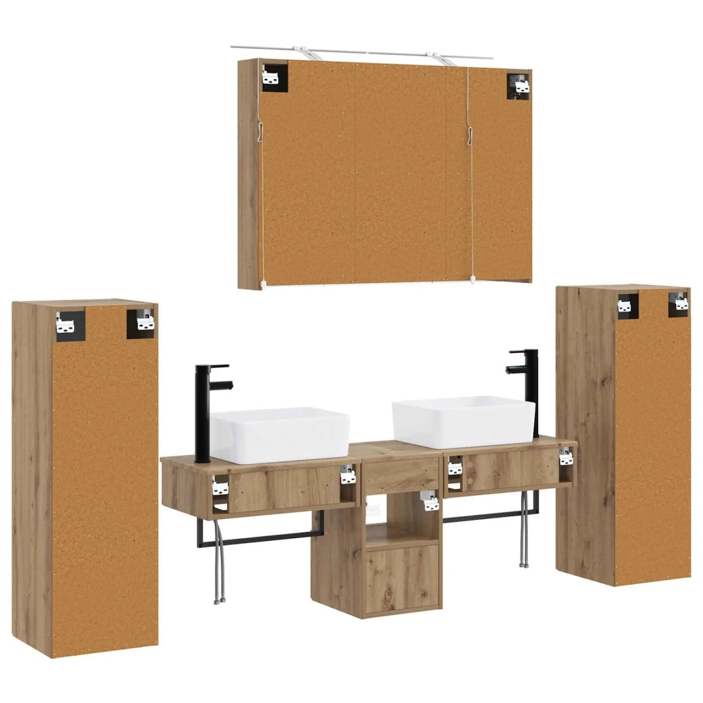 Set di mobili per il bagno 6 pcs Rovere Artigianale 3407134