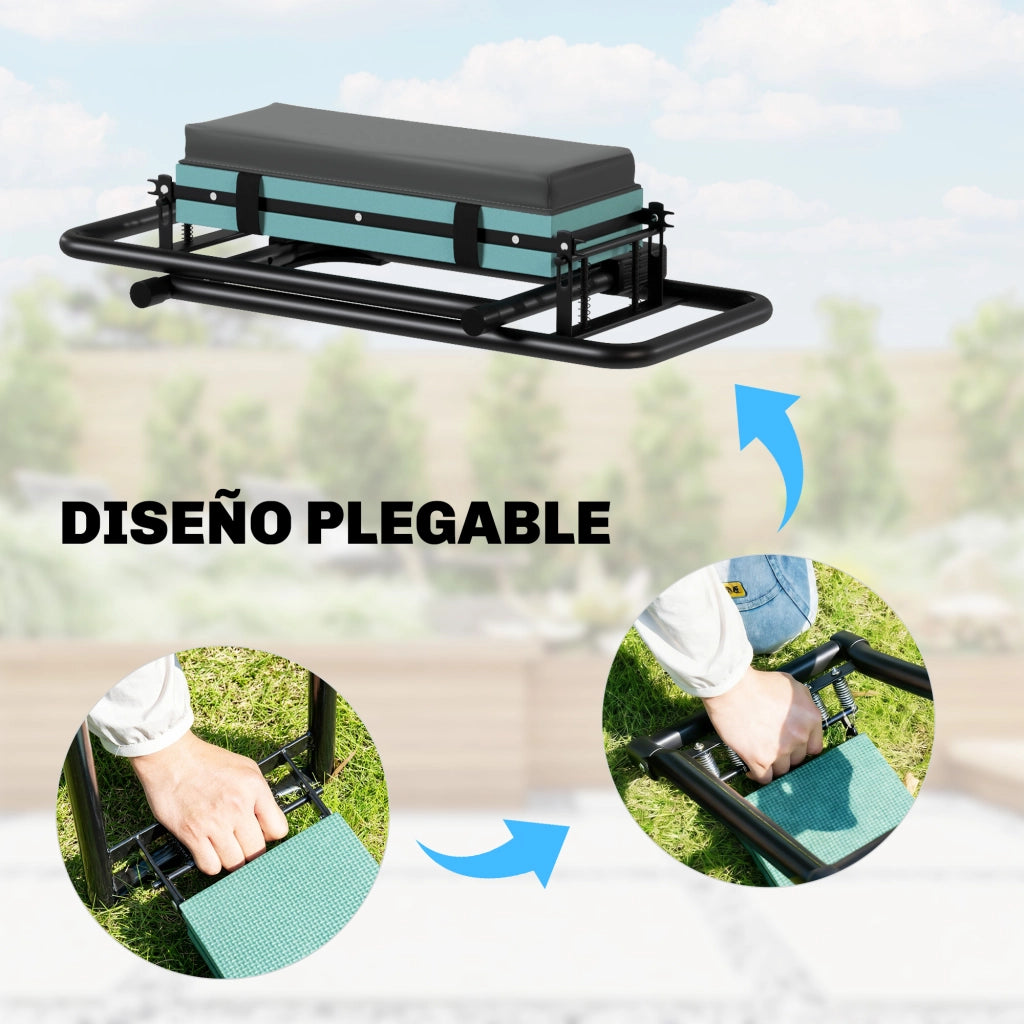 Sgabello da Giardino Pieghevole con Cuscino ¨C Zephmum ¨C Grigio Scuro