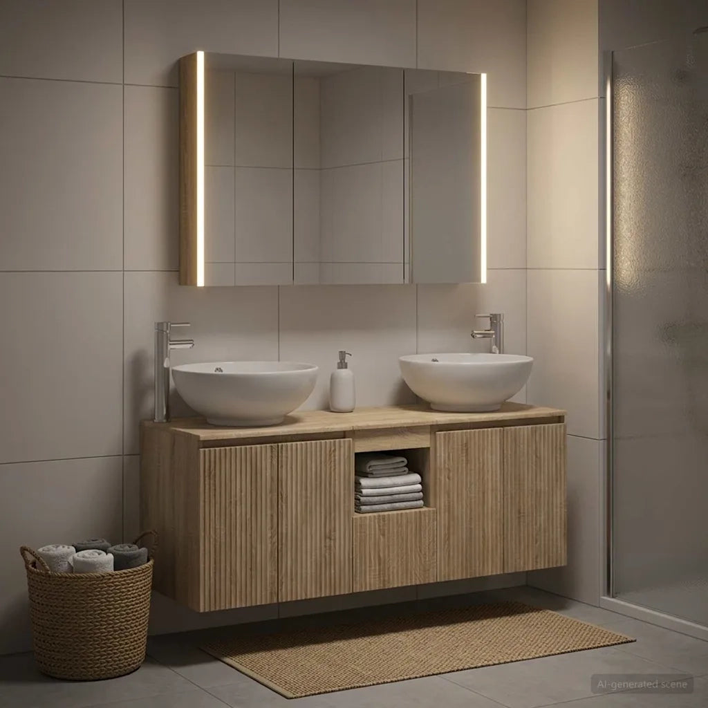 Set di Armadi da Bagno 4 pcs Rovere Sonoma Legno ingegnerizzato 3406505