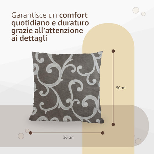 SONIT - Cuscini Divano Decorativi con Cerniera a Scomparsa 50X50 Colore: TORTORA