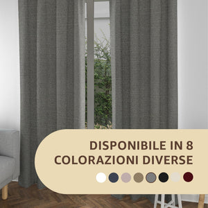 Tende per Interni Camera da Letto e Soggiorno Con Anelli - 140x280cm - 2 Pezzi Colore: GRIGIO