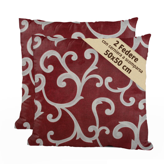 SONIT - Cuscini Divano Decorativi con Cerniera a Scomparsa 50X50 Colore: ROSSO