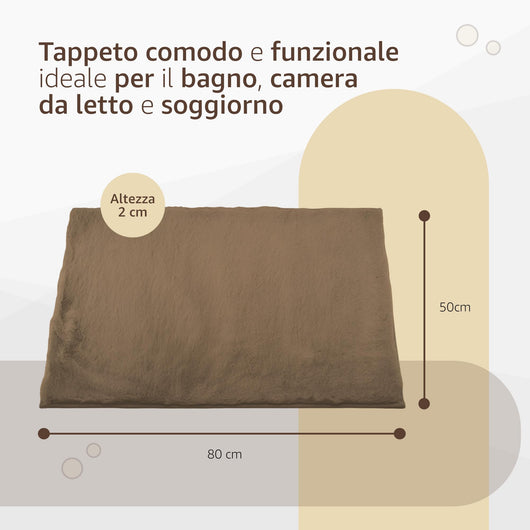 SONIT - 2x Tappeto Scendiletto Moderno 50x80cm - Tappeto per Camera e Salotto - Tappeto Scendiletto Assorbente e Antiscivolo - Tappeto Morbido Colore: NOCCIOLA