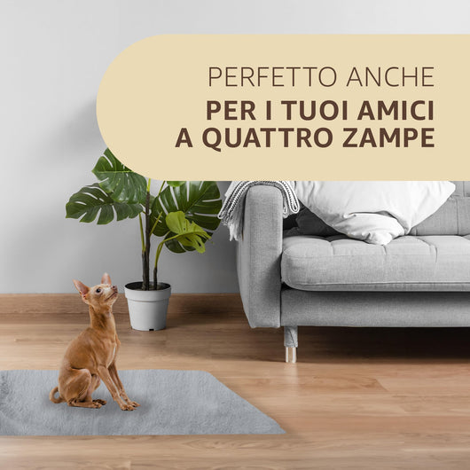 SONIT - 2x Tappeto Scendiletto Moderno 50x80cm - Tappeto per Camera e Salotto - Tappeto Scendiletto Assorbente e Antiscivolo - Tappeto Morbido Colore: GRIGIO