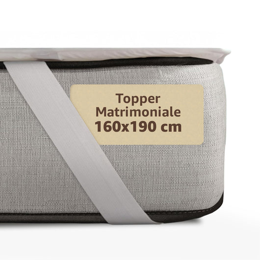 SONIT - Topper Letto Matrimoniale - Topper Matrimoniale 160 x 190 Ipoallergenico e Traspirante - Correttore Materasso Morbido per Migliorare Qualità del Sonno