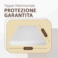 SONIT - Topper Letto Matrimoniale - Topper Matrimoniale 160 x 190 Ipoallergenico e Traspirante - Correttore Materasso Morbido per Migliorare Qualità del Sonno