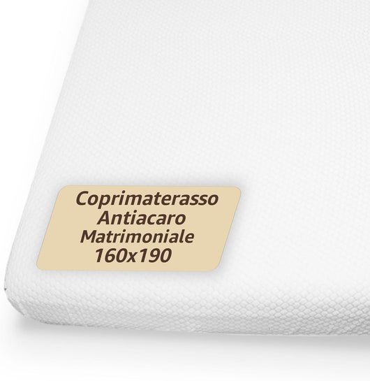 Coprimaterasso Matrimoniale 160x190 in Spugna – Con Angoli e Lavabile