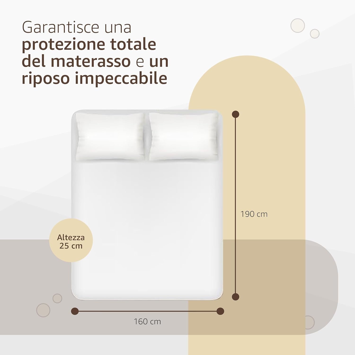 Coprimaterasso Matrimoniale 160x190 in Spugna – Con Angoli e Lavabile