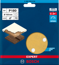 2608900818- Fogli abrasivi, confezione da 5pz ,150mm,P180, EXPERT for WOOD+PAINT