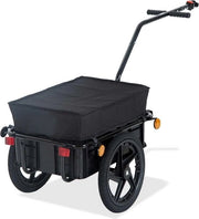 Carrello da Bicicletta - Capacità di Carico Max 40 kg - Carrello per Bicicletta - Carrello per Biciclette - Carrello da Passeggeri - Nero - 144 x 59 x 80 cm