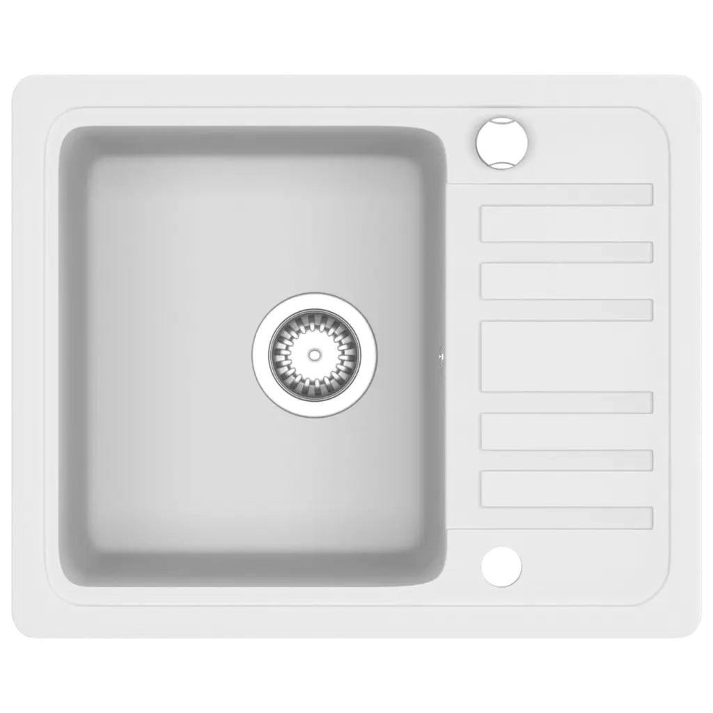 Lavello da Cucina in Granito Vasca Singola Bianco CFW1849089