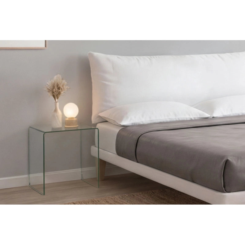 Letto imbottito Letto Matrimoniale alla Francese 140x190 cm Soft - Bianco,Similpelle,Con rete