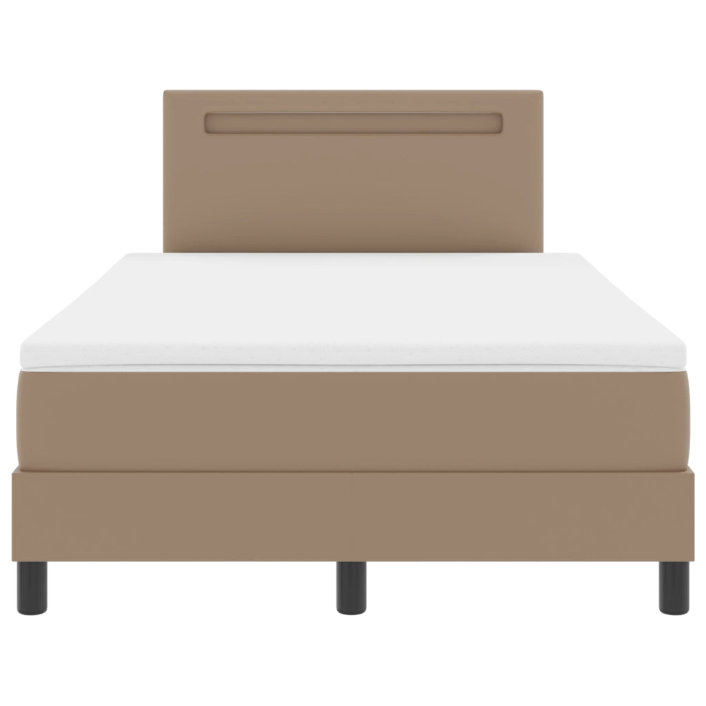 Letto a Rete con Materasso Cappuccino 120x200 cm Pelle Sintetica