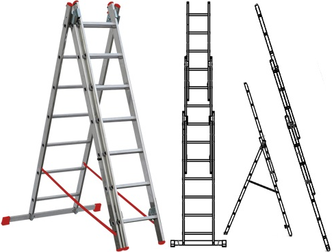 SCALA ALLUMINIO PROMO STEP TRIPLICE 3X7 MT3,44