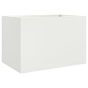 Fioriera | Cassetta per fiori | Vaso Bianca 62x30x29 cm in Acciaio