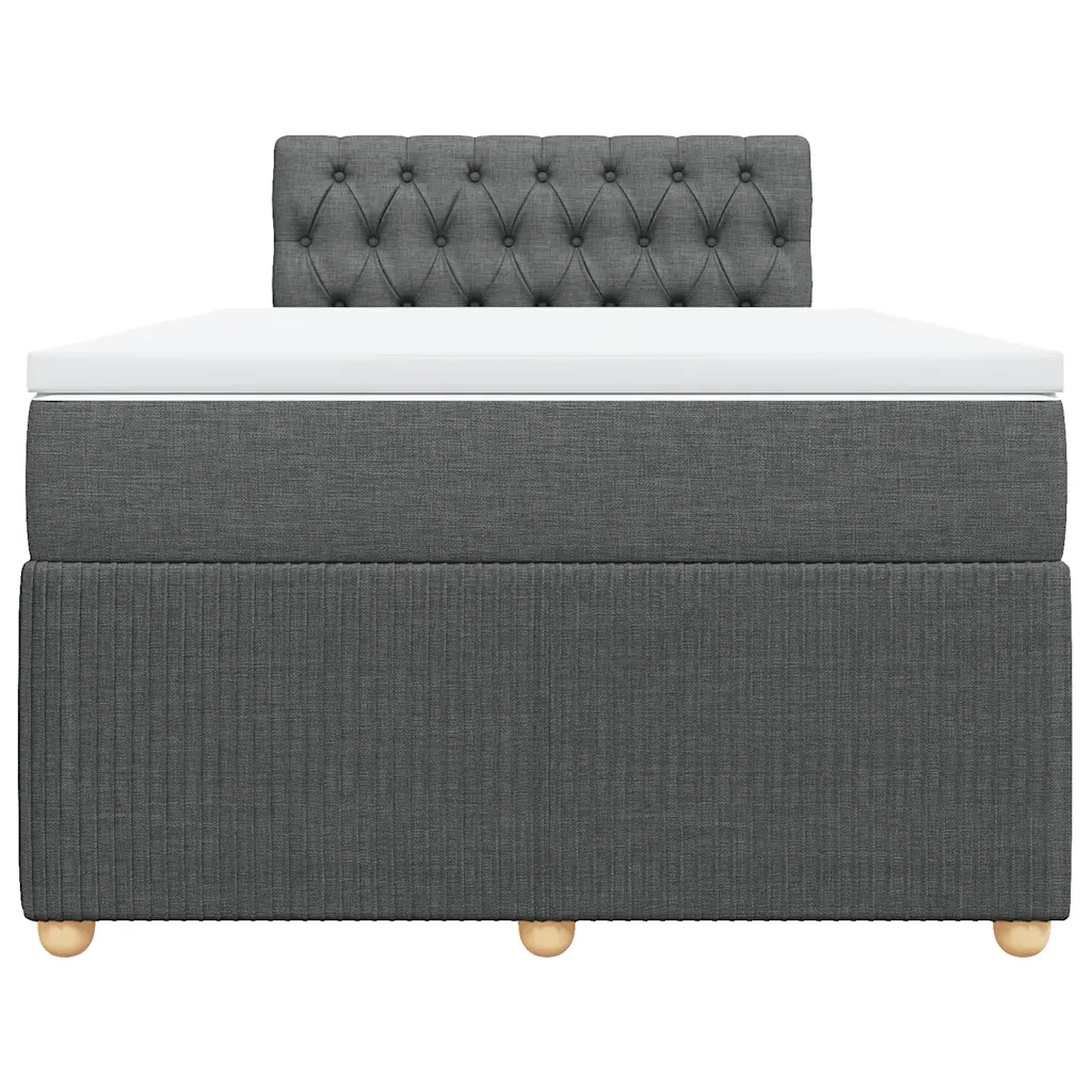 Giroletto a Molle con Materasso Grigio Scuro 120x200 cm Tessuto